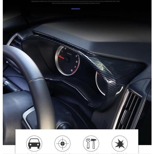 For Subaru Forester 2018 2019 2020 2021 1pcs Car Dashboard Instrument Sn Cover Trim Frame ABS chrome Carbon Fiber Grain