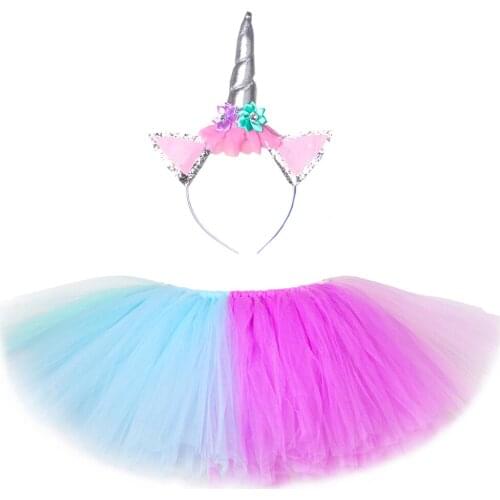 Pastel Unicorn Girls Tutu Skirt Fluffy Kids Tutu Skirt Toddler Baby Girl Birthday Party Tutus for Children Girls Tulle Skirts