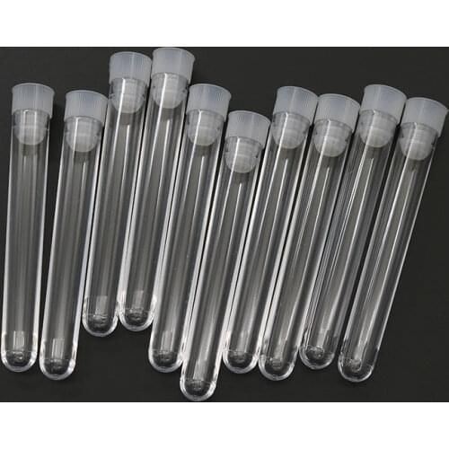 Scientific Experiment Chemical Plastic Test Tube Sealed Lid Box Packaging Container for Office School Chemical Supplies 10pc