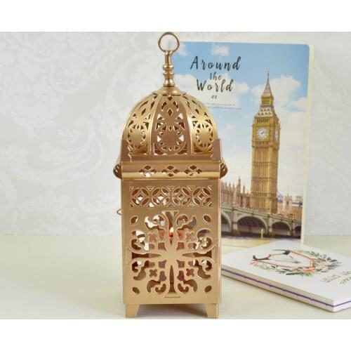 Moroccan Style Metal iron Candle Holder Candlestick Tealight Hanging Lantern Wedding Party Vintage Candlesticks Home Decoration