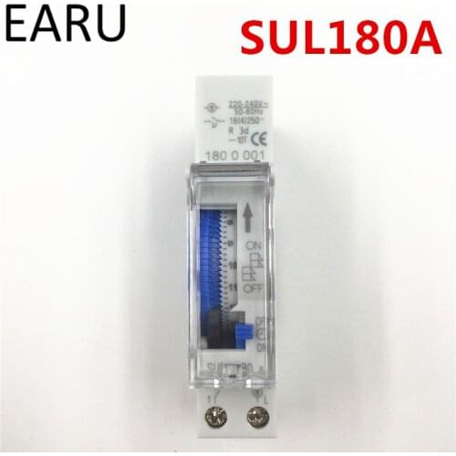 Free Shipping SUL180a 15 Minutes Programmable Din Rail Analog Mechanical Timer Switch AC 220V Time Switch Relay Auto Control Hot
