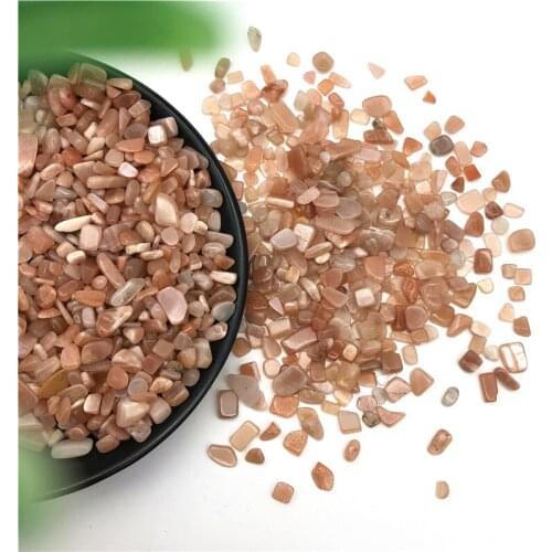 Drop shipping 50g 2 Size Natural Red Moonstone Gravel Rock Quartz Gemstone Mineral Specimen Natural Stones and crystals