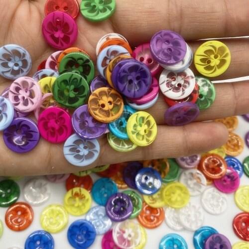 30pcs15mm Buttons Childrens Clothing Candy Color Buttons Cartoon Color Two Eye Buttons for Wedding Decor Sewing Accessories