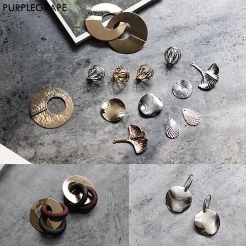 PURPLEGRAPE Copper Jewelry Material DIY Original Handmade Personality Earrings Jewelry Accessoriesa pack of 4