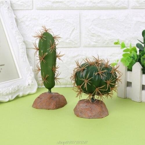 Reptiles Habitat Green Plastic Terrarium Plant for Amphibians Home Garden Ornament D25 20 Dropshipping