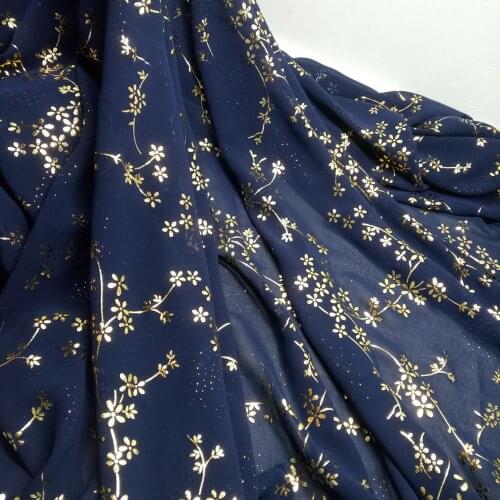 Big Deal Cosplay Dress Chiffon 75D Bronzed Floral shiny fabric bronzing Dress Scarf Costume fabric DIY