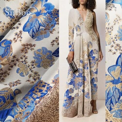 Siiboo 2020 metallic positional patterned jacquard fabric for women evening dress Tissu de positionnement sp6263