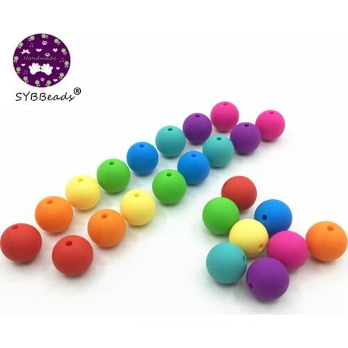 100pc 20mm/15mm/12mm/10mm Loose Silicone Beads for Teething Necklace loose Beads For chew Teether BPA free Loose Beads teether