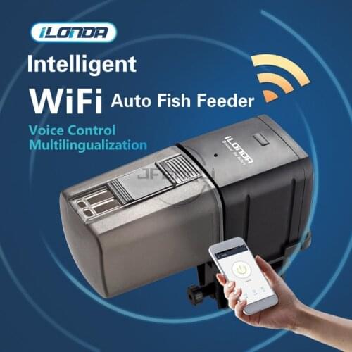 Ilonda Intelligent Wifi APP Fish Feeder Auto Organ Smart Control Aquarium Fish Tank Automatic Feeding Device Timing Feed