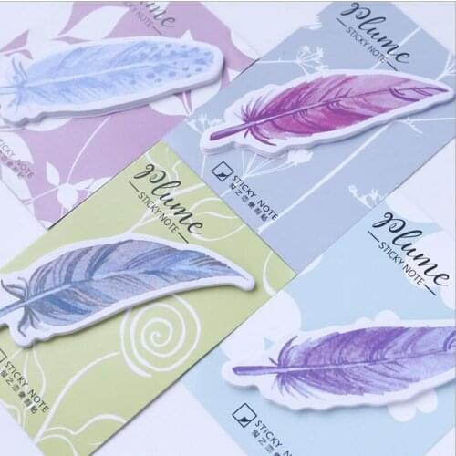 Colorful Feathers Memo pads Cute Stickers Notes Stationery Kawaii Stickers Scrapbooking Papeleria Stickers planner 01926