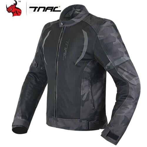 TNAC Motorcycle Jacket Summer Breathable Motocross Off-Road Jacket Protective Gear Reflective Moto Cloth Jaqueta Motociclista