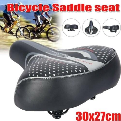Bicycle Saddle Comfort Extra Wide Big Bum Bike Bicycle Gel Soft Pad Saddle Seat Outdoor Cycling Sport Black Bicycle Saddle