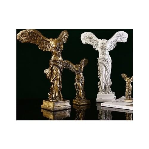 Vintage goddess statue resin ornaments home decoration victory goddess statue sculpture angel wings miniature model