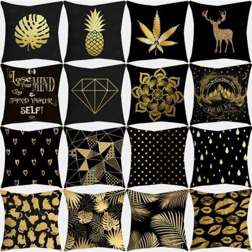 Yellow Cushion Cover 45x45 Tree Leaf Geometry Decorative Sofa Cushions Pillowcases Polyester Nordic Home Decor Pillows Cover