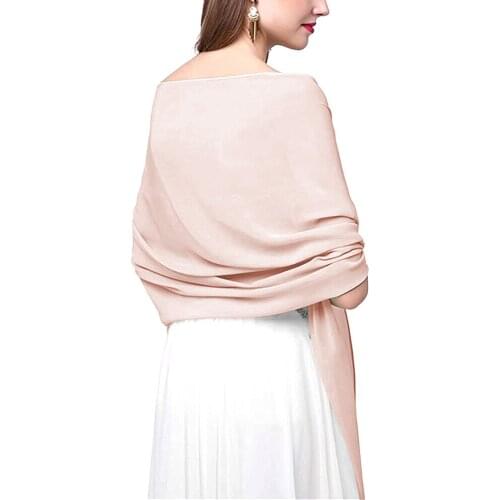 VKbridal Chiffon Women Shawls and Wraps for Evening Prom Party Soft l70in length 29.5in wide Long Bridesmaid Shawl