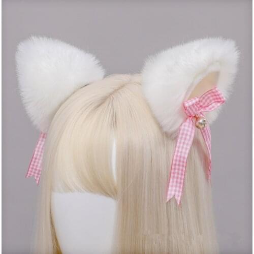 1 Pair Cat Ears With Bell Hair Clips For Women Cosplay Party Faux Fur Costume Hairpins Girls Halloween Hair Accessories Gifts