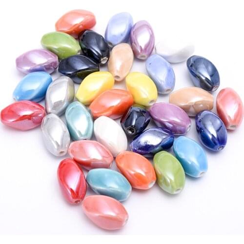 10/30/50pcs 10x17mm Ceramic Beads Irregular Geometric Loose Jewelry Beads for Making Bracelet Charm Necklace Earring DIY Supplie