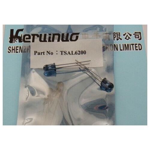 100pcs /lot TSAL6200 TSAL 6200 Infrared Emitter 940nm 72mW/sr Circular Top Mount 2-Pin T-1 3/4 Bulk