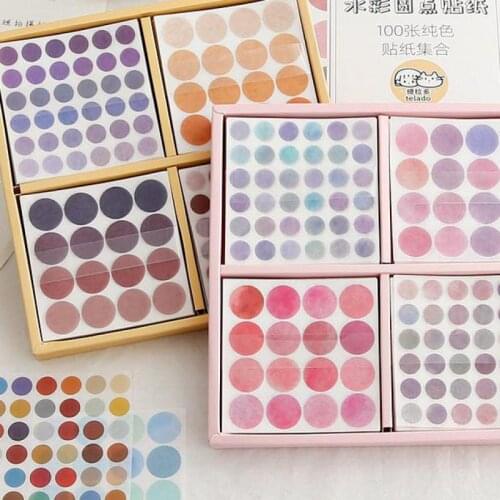 100page/set Multi Dot Paper Sticker Set DIY Round Seal Scrapbooking School Suppliers Stationery Presented By Kevin&sasa Crafts