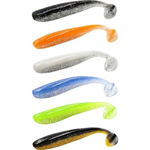 6 Pcs Shinning Soft Fishing Lure 8cm 3.5g Artificial Bait Silicone Swimbait Set