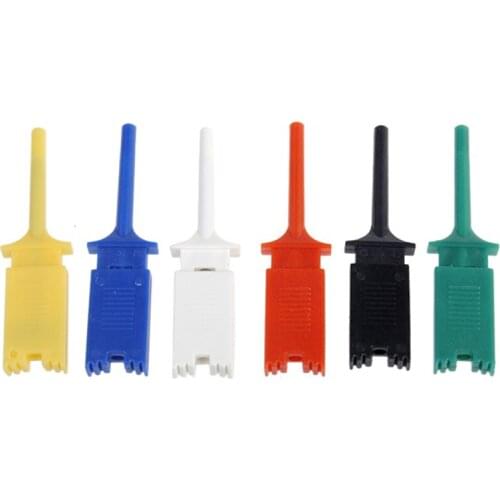 6Pcs Colorful Mini Test Hook Set Grabber Kits Clip Jumper Probe Logic Analyzer Testing Accessories