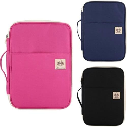 A4 Document Storage Bag Waterproof Oxford Cloth Multifunctional Business Organizer Bag File Folder Stationery Organizer Zipper