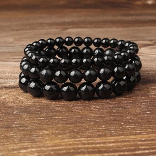 LIngXiang Fashion Natural Jewelry Black tourmaline stones loose beads bracelet be fit for Glamour rmen and women amulet