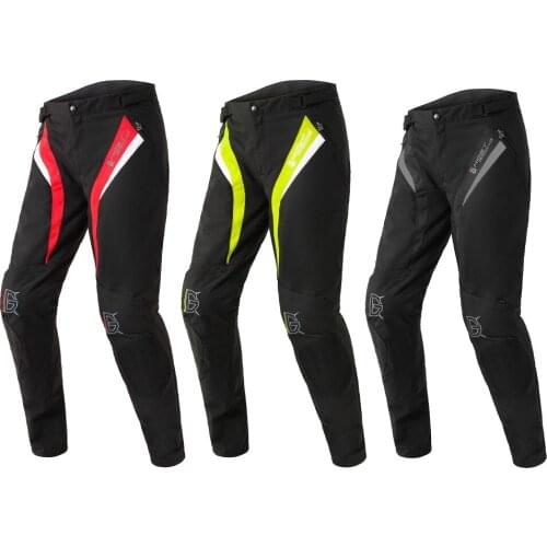 GHOST RACING Black Red Fluorescent Green Motorcycle Racing Pants Knight Waterproof Trousers Motocross Pants With Protectors XXL