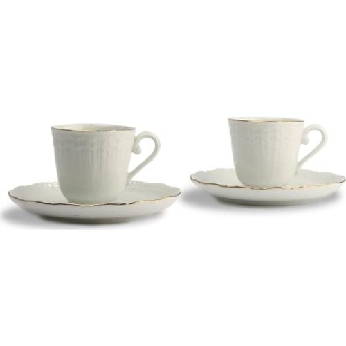 Dual Porcelain Gilt Simple Coffee cup