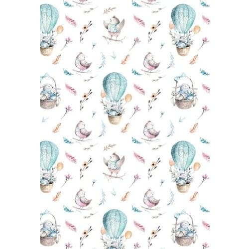 Cartoon Photography Backdrops Hot Air Balloons Cute Birds Backgrounds for Studio Children Kids Photo Shoot Photophone Photocall