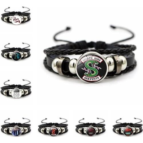 Movie Riverdale Cosplay Black Leather Bracelet Snake Reusable South Side Halloween Christmas Party Accessories Gift Men Women