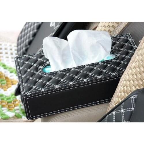 Leather Car Tissue Box Auto Pumping Cassette Accessories Holder Creative Removable Paper Napkin Box Organizer For Car