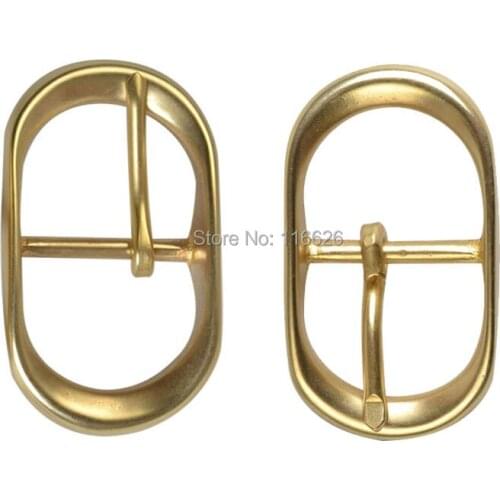 DIY leather craft oval shape women men solid brass belt tri-glide pin buckle 2pcs/lot inner 35mm