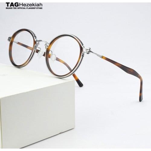 2020 Round titanium glasses frame men eyeglasses women spectacle frames computer myopia Retro Brand vintage optical glasses Nerd