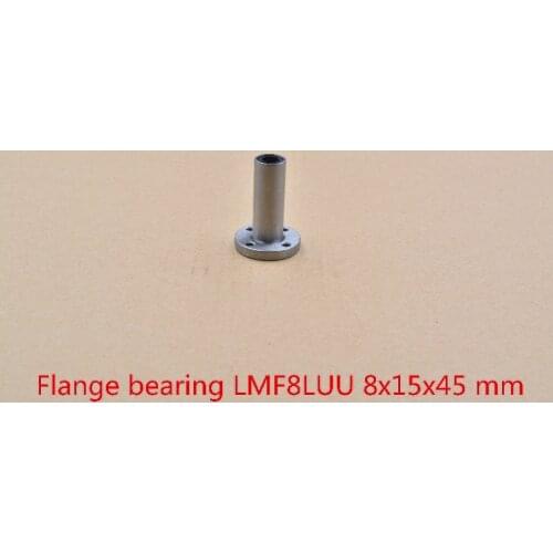 LMF8LUU 8mmx15mmx45mm round flange long linear ball bearing for 8mm rod shaft cnc 1pcs