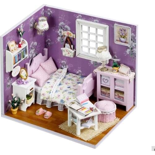 Furniture DIY Doll House Wodden Miniatura Doll Houses Furniture Kit Mini DIY Dollhouse Toys For Children gift H001