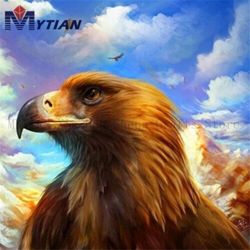 MYTIAN New Arrived 5D Diamond Painting Cross Stitch Eagle Crystal Needlework Diamond Embroidery Animals Full Diamond Decorative