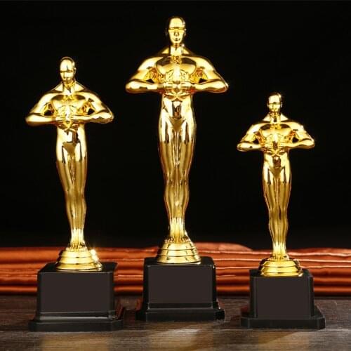 Custom Oscar Trophy Gold-plated Small Gold Statue Team Sports Competition Craft Souvenir Party Celebration Gift 19/22/26cm
