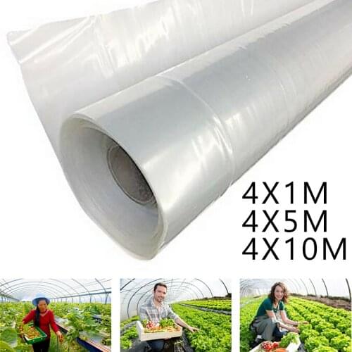 1pcs Greenhouse Film 4x1m/4x5m/4x10mTransparent Plastic Greenhouse Poly Film Polytunnel Hot House Cover Various L