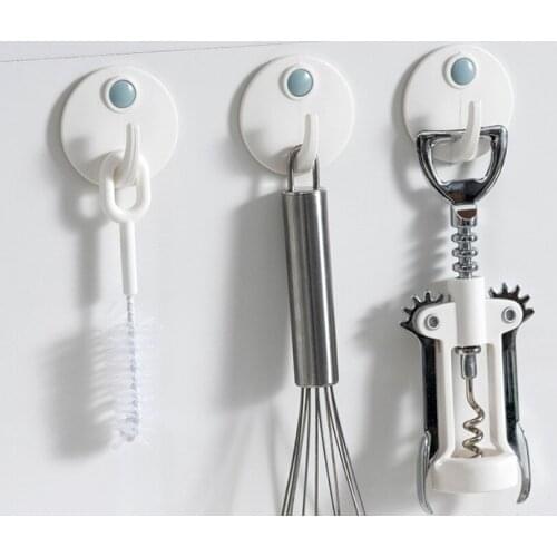 Simple Plastic Sticky Hook with Three Sets of Strong Sticky Hooks, High Quality Key Holder Wall Hooks Hooks for Hanging