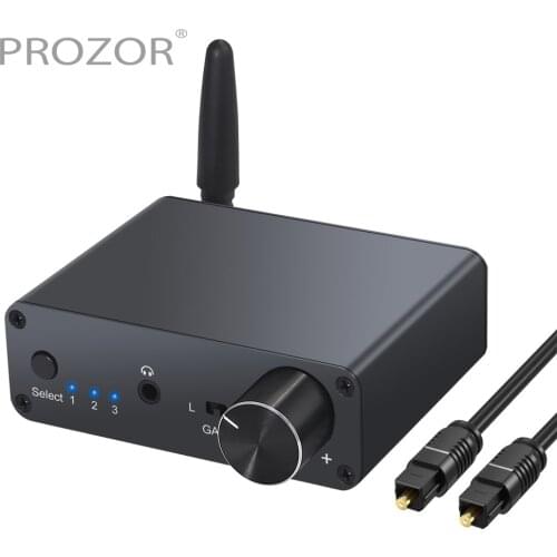 PROZOR Bluetooth-Compatible DAC Converter 192kHz Digital to Analog Converter with Headphone Amplifier AptX Built-in 5.0 Receiver