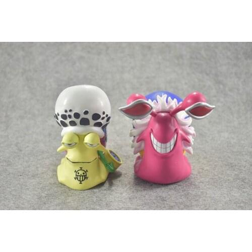 Trafalgar Law + Doflamingo Den Den Mushi Telephone PVC Figures Collectible Model Toys 2pcs/set 11cm