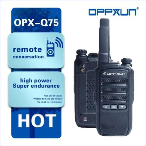 OPPXUN Walkie-talkie OPX-Q75 PTT Ham CB FM Two Way Radio Transceiver UHF 400-470MHz 16CH Intercom for Tracker Security Hunting
