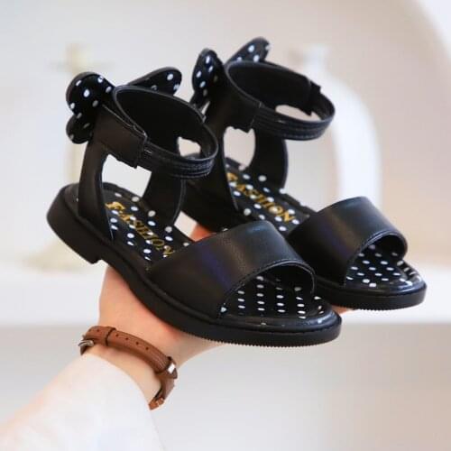 Latest summer childrens sandals fashion wild bow girls sandals non-slip soft bottom childrens shoes beach shoes