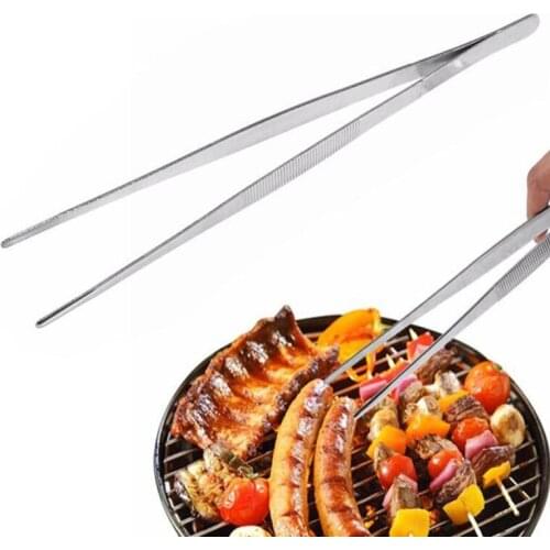 Kitchen Tongs Non-slip BBQ Tweezer Food Clip Stainless Steel Churrasco Tweezers Clip for Picnic Barbecue Cooking Mini Chief Tong