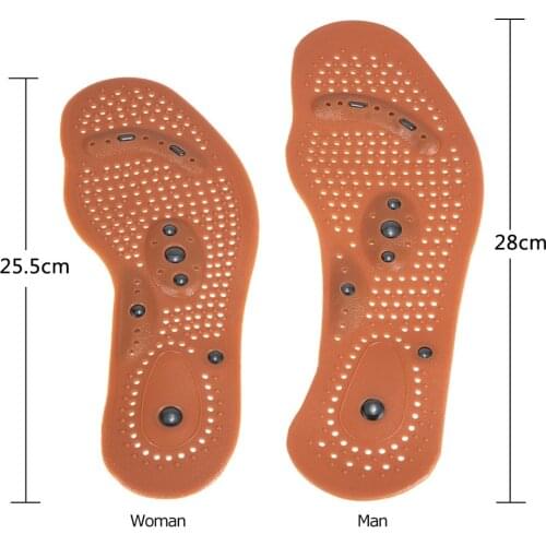 Silicone Foot Care Magnetic Therapy Massage Insoles Shoe Inserts Orthopedic Massager Pad Cushion Weight Loss 8pcs Magnet Stone