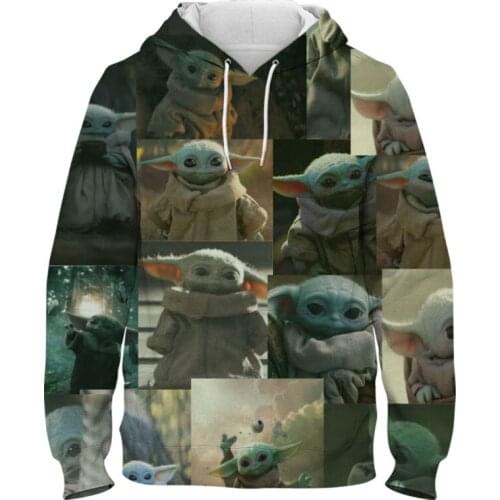 Boy Girl Kids Hoodie 3D Print Marvel The Mandalorian Baby Yoda Women Sweatshirt Spring Cartoon Anime Tracksuit For Men