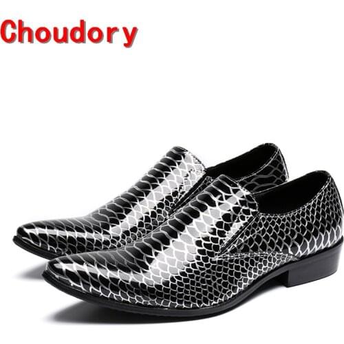 Choudory handmade shoes italy zapatillas hombre mens dress shoes hidden heel shoes for men slipon python skin shoes men prom