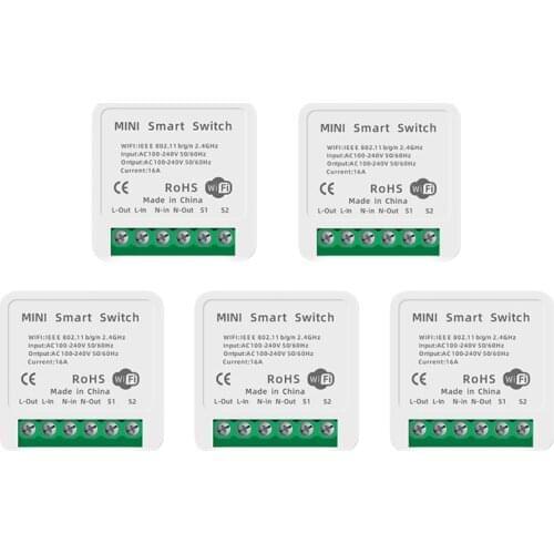16A Mini Smart Wifi DIY Switch Supports 2 Way Control, Smart Home Universal Module, Works With Alexa Google Home Smart Life App