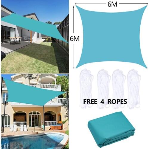 6X6M 4200D Waterproof Squre Shade Sail Garden Terrace Canopy Swimming Sun Shade Camping Yard Sail Awning Garden Parasol